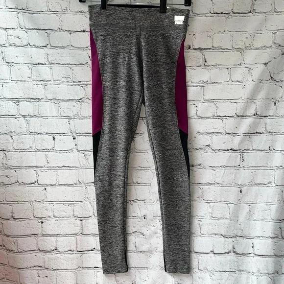 Victoria’s Secret Pink Ultimate Gray and Purple Leggings Size‎ XS New - Picture 1 of 6